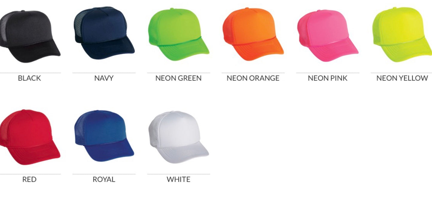 Custom DTF Trucker Hat- Solid Color