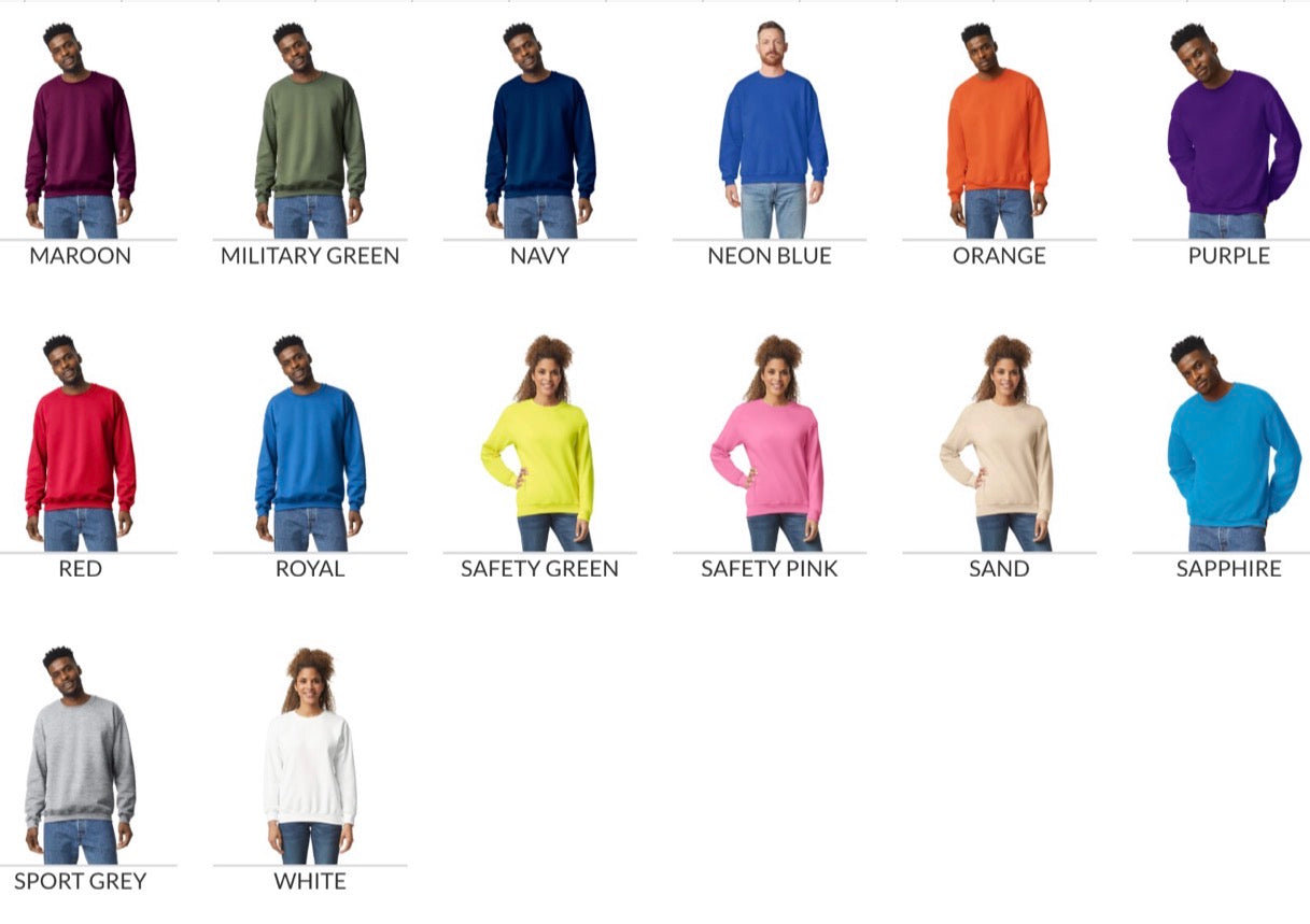 Custom DTF Adult Crew Neck Sweatshirt