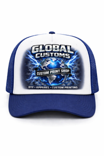 Custom DTF Trucker Hats- White Front/Color Mesh