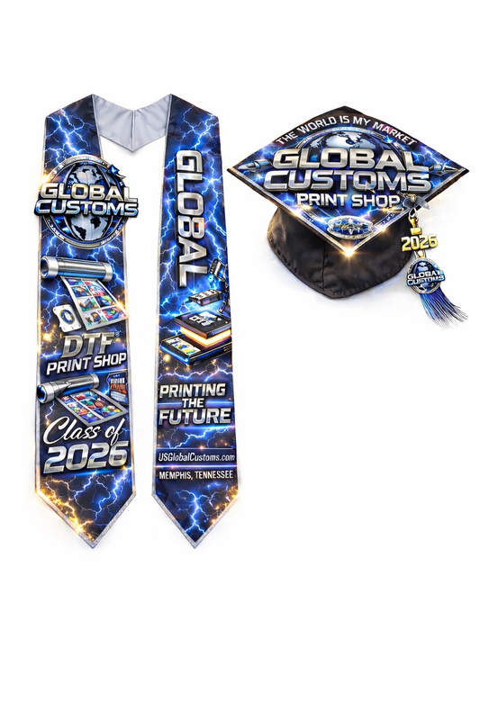 Custom Adult Graduation Stole and Cap Topper Bundle