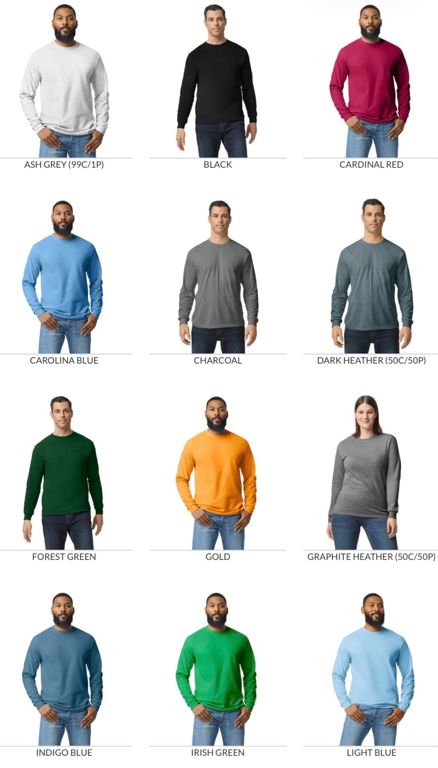 Custom DTF Adult Long Sleeve T-Shirt