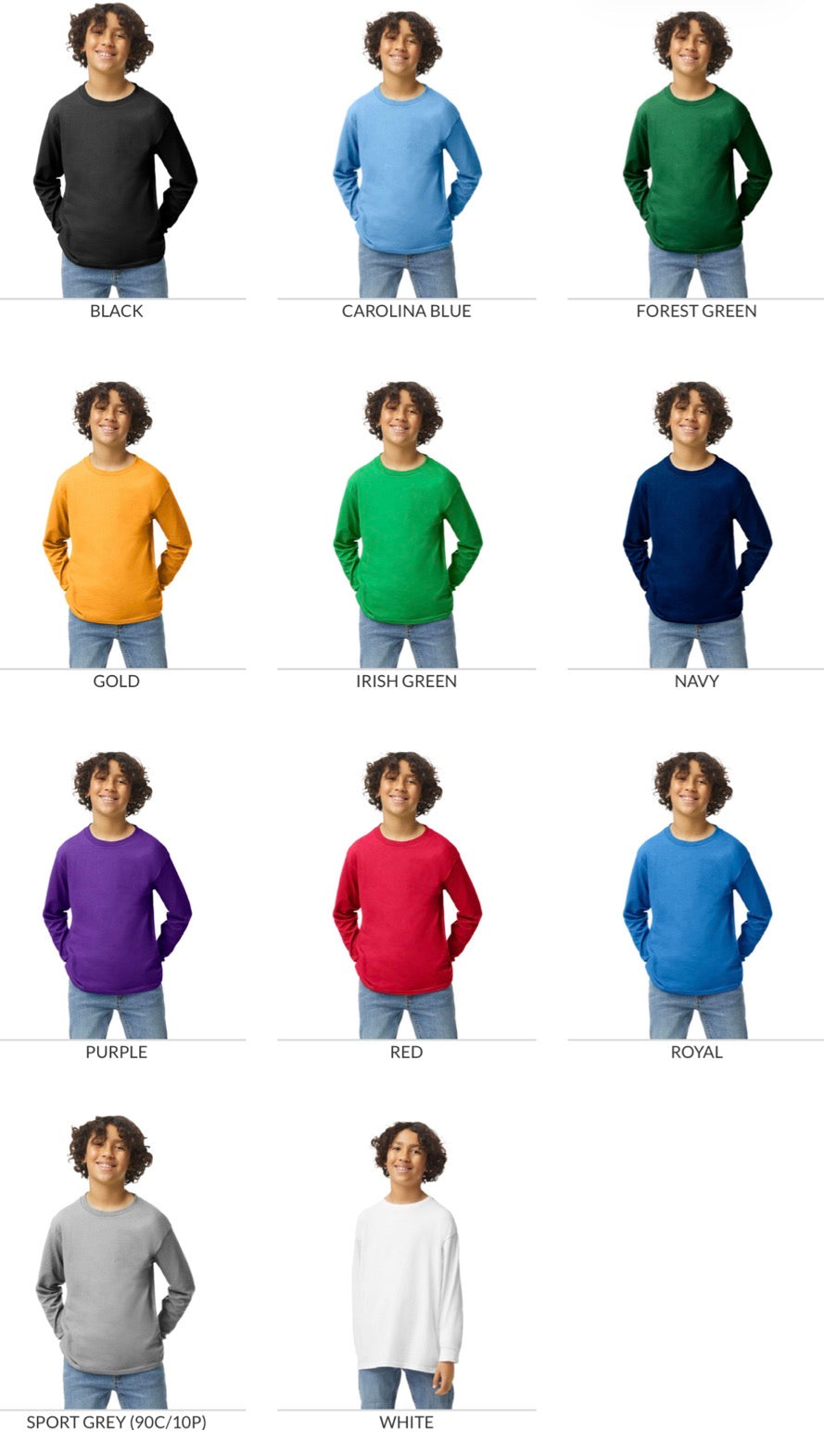 Custom DTF Youth Long Sleeve T-Shirt