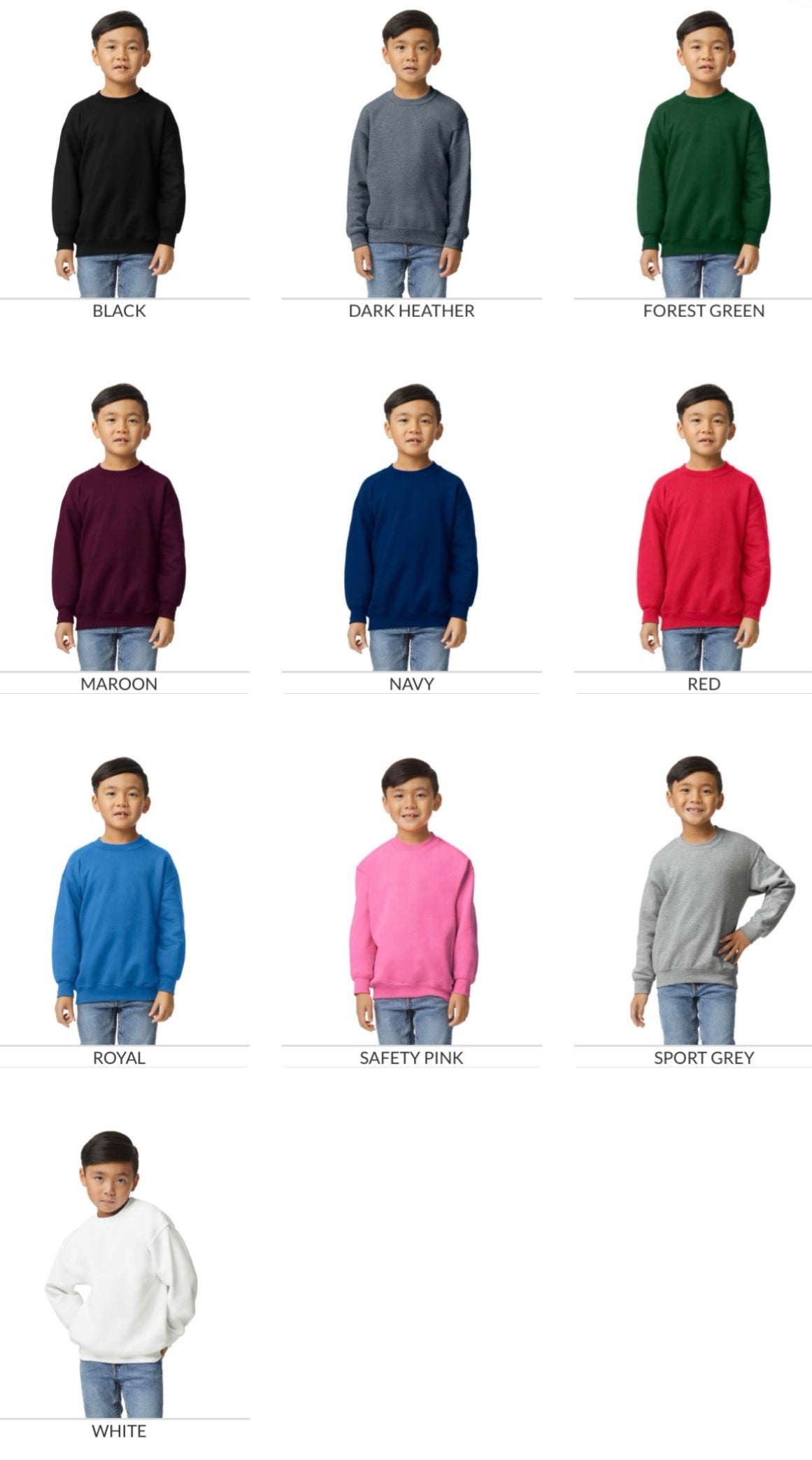 Custom DTF Youth Crew Neck Sweatshirt